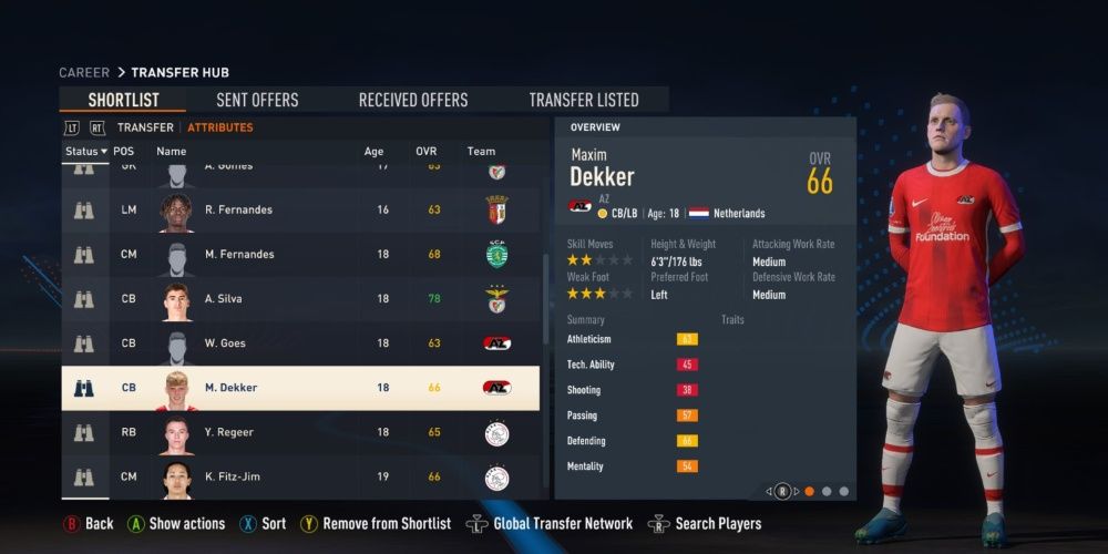 FIFA 23 Screenshot Of AZ's Maxim Dekker