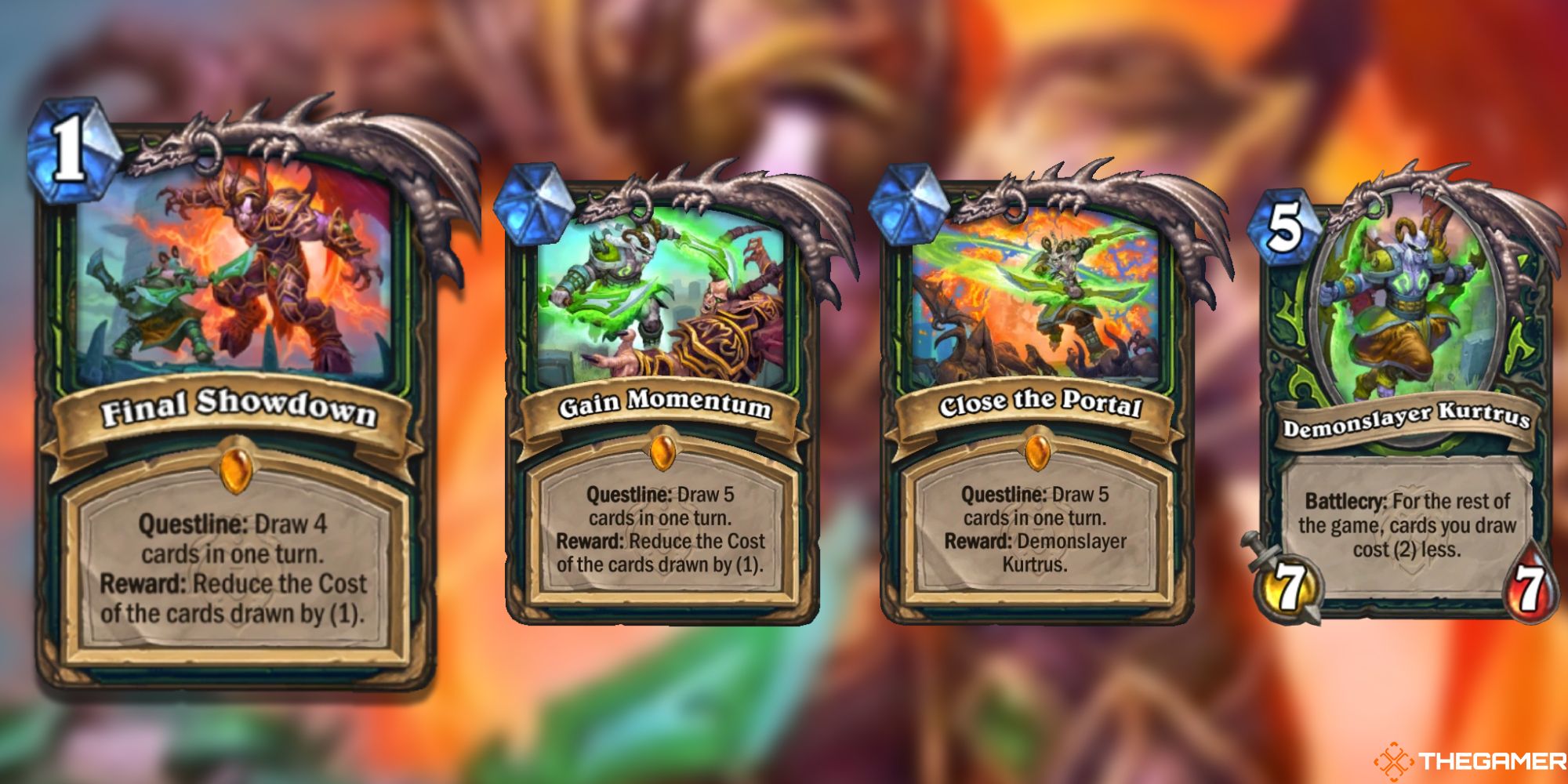 The Best Spell Cards In Hearthstone Ranked   Final Showdown Gain Momentum Close The Portal Demonslayer Kurtrus Hearthstone Cards 1 