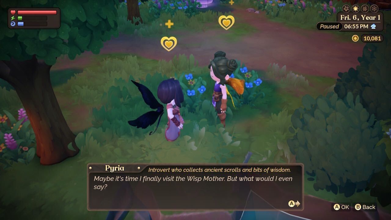 gaining hearts with pyria in fae farm romance guide