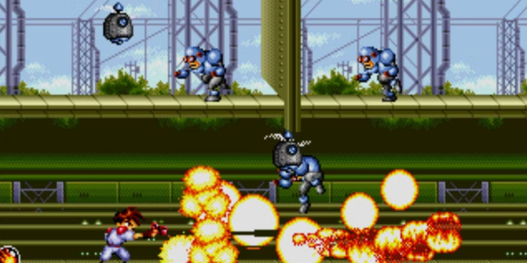 Gunstar Red Verses Enemy Units in Gunstar Heroes