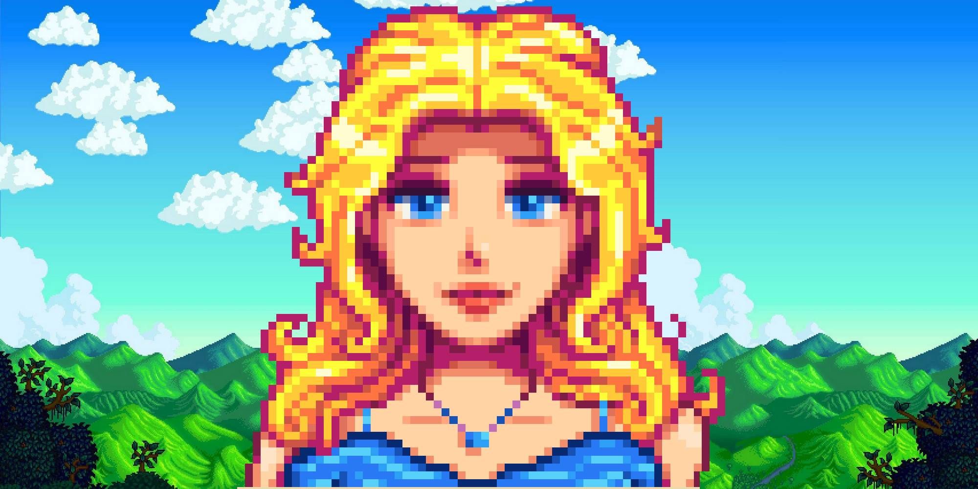 haley on the stardew valley title background marriage