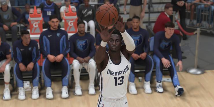 Jaren Jackson Jr shooting three-pointer