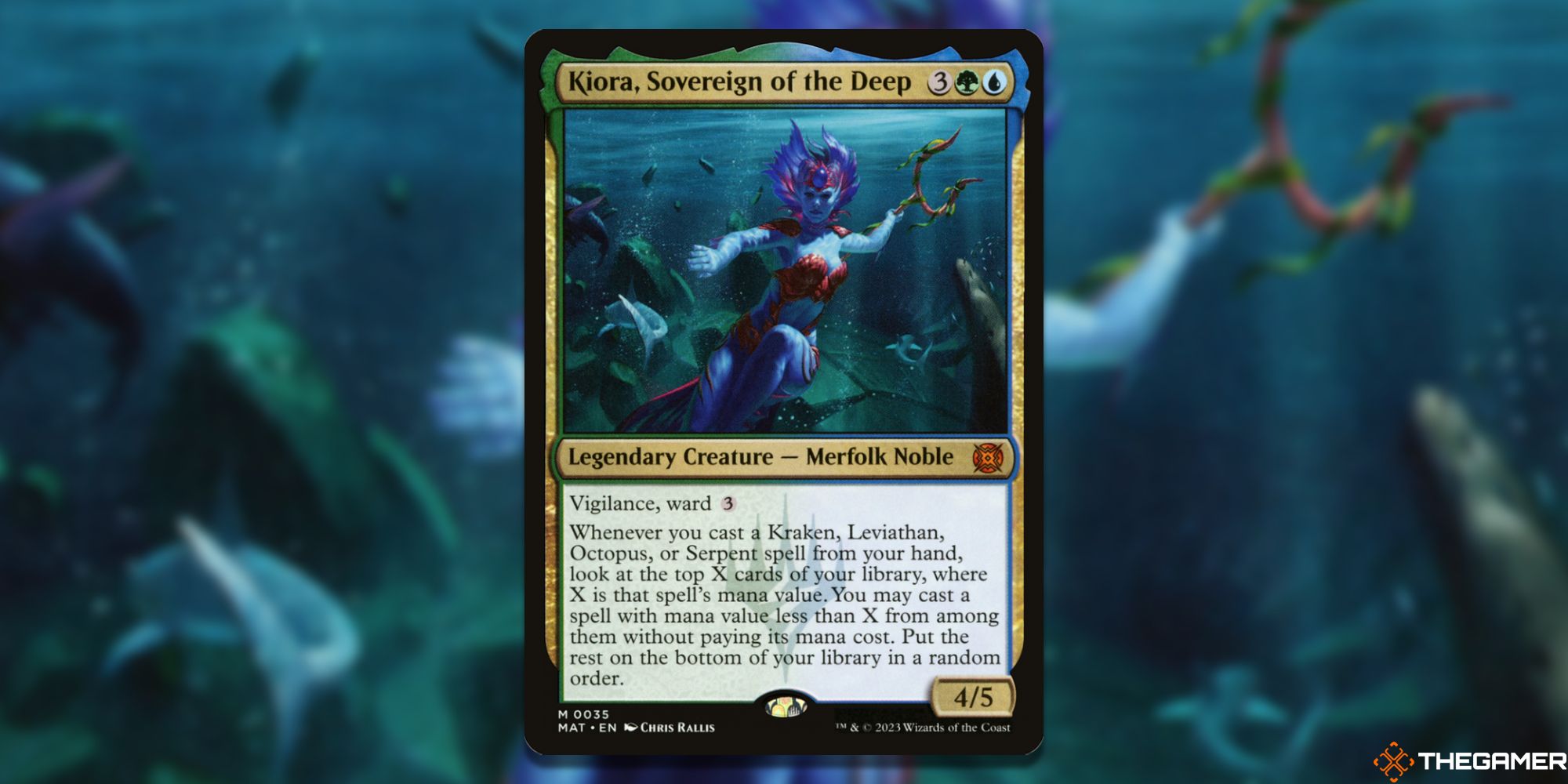 Image of the Kiora, Sovereign of the Deep card in Magic: The Gathering, with art by Chris Rallis
