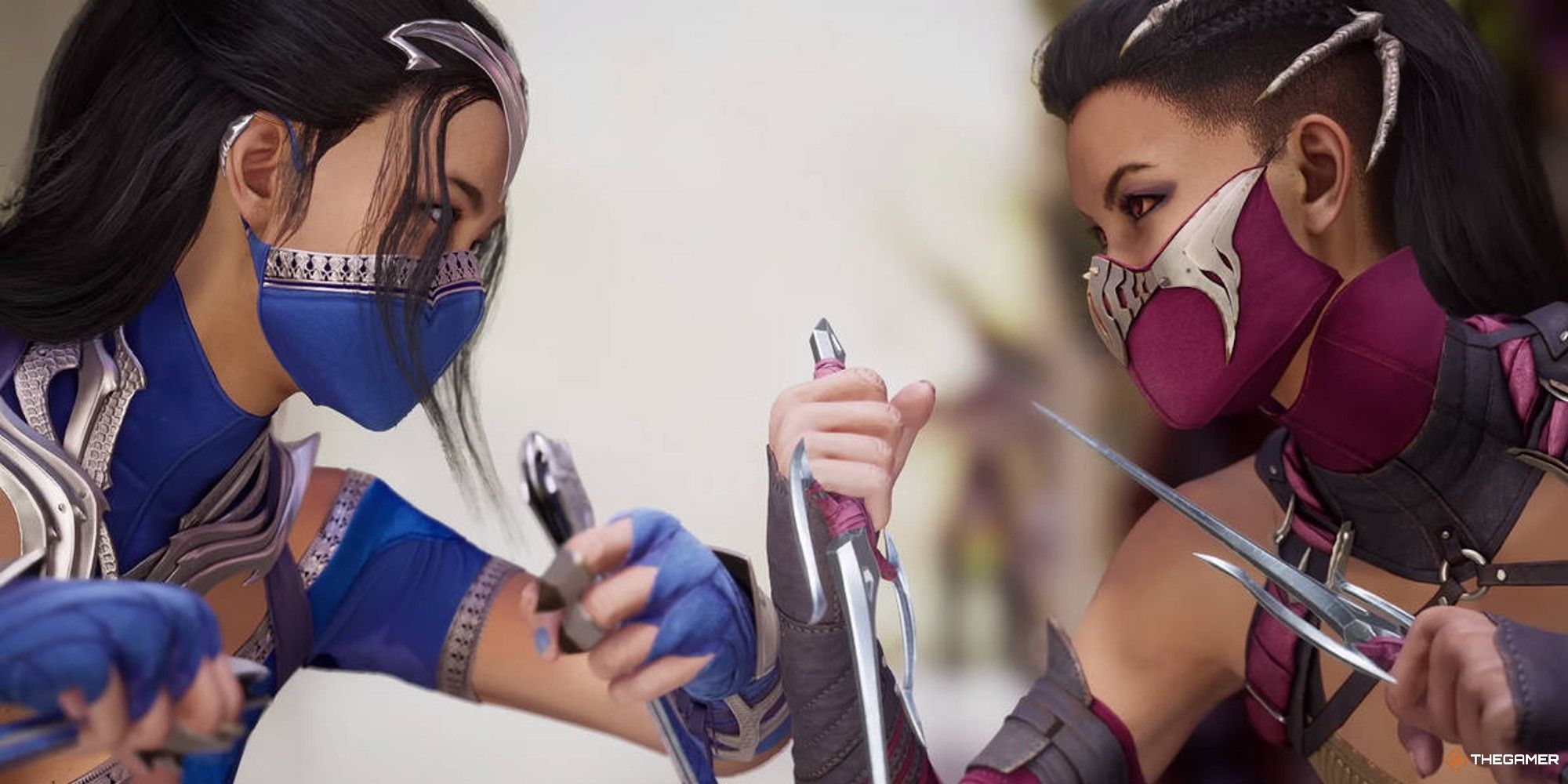 Kitana Facing Mileena In A Close Shot In Mortal Kombat 1