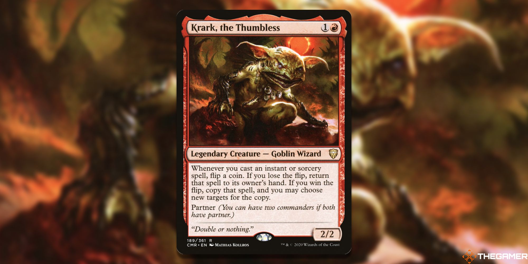 Image of the Krark, the Thumbless card in Magic: The Gathering, with art by Mathias Kollros