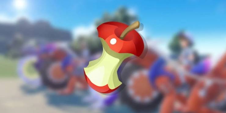 Pokemon Scarlet & Violet Leftovers Sprite with several Koraidon in the background.