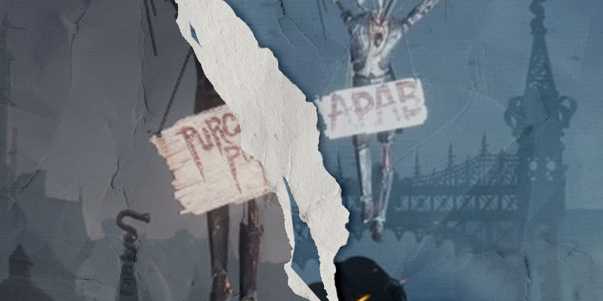 Lies of P old APAB sign and new Purge Puppets sign