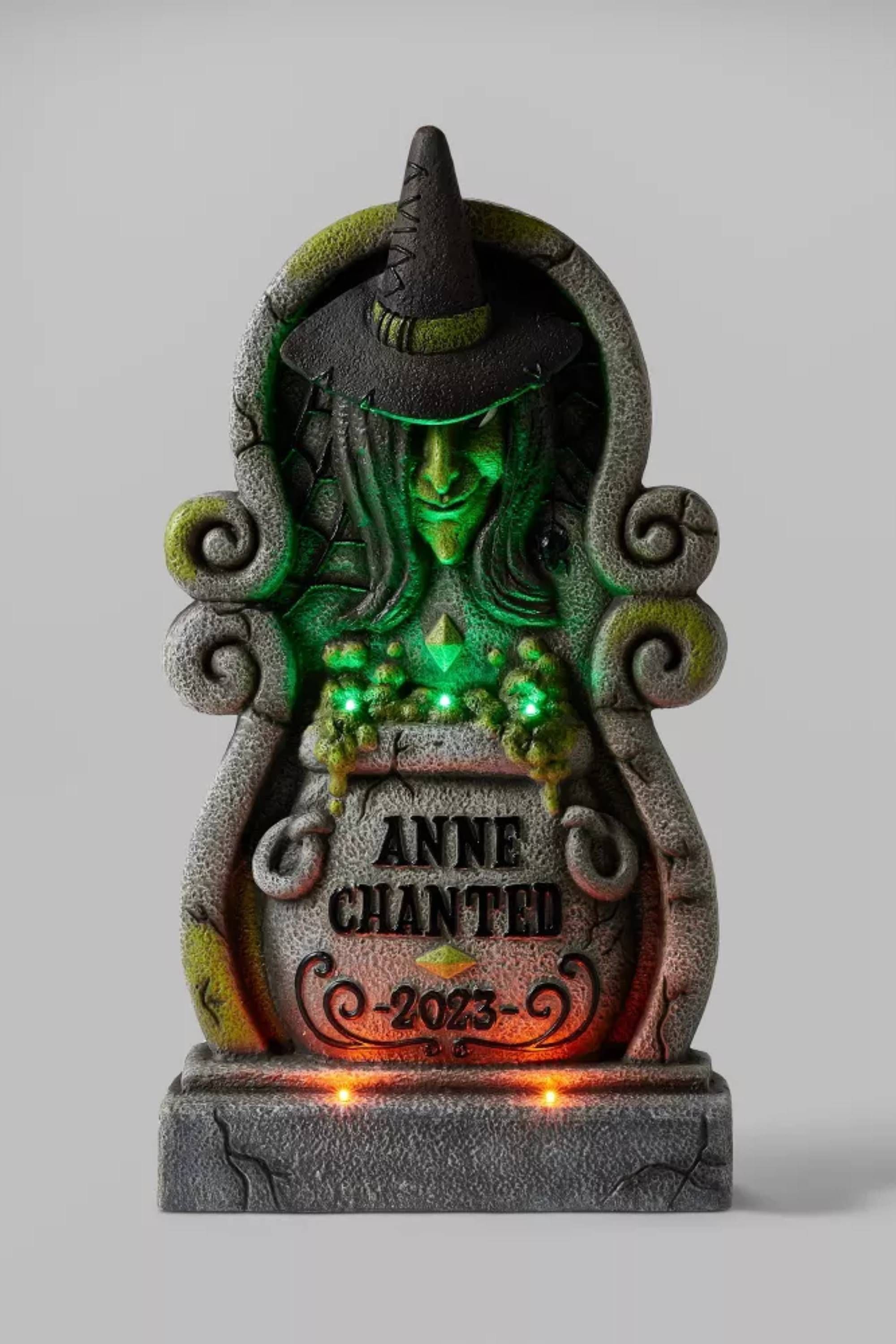 Light Up Witch Blow Mold Halloween Decorative Tombstone