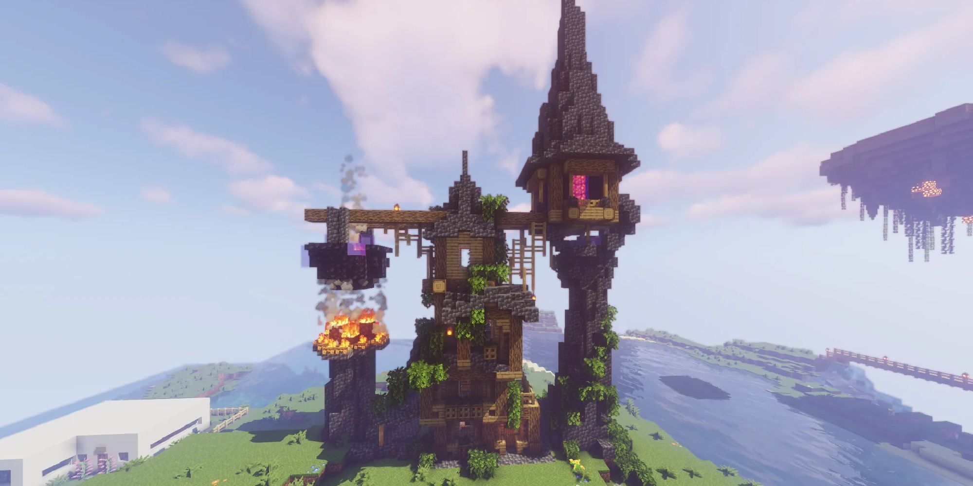 minecraft wizard tower build from distance