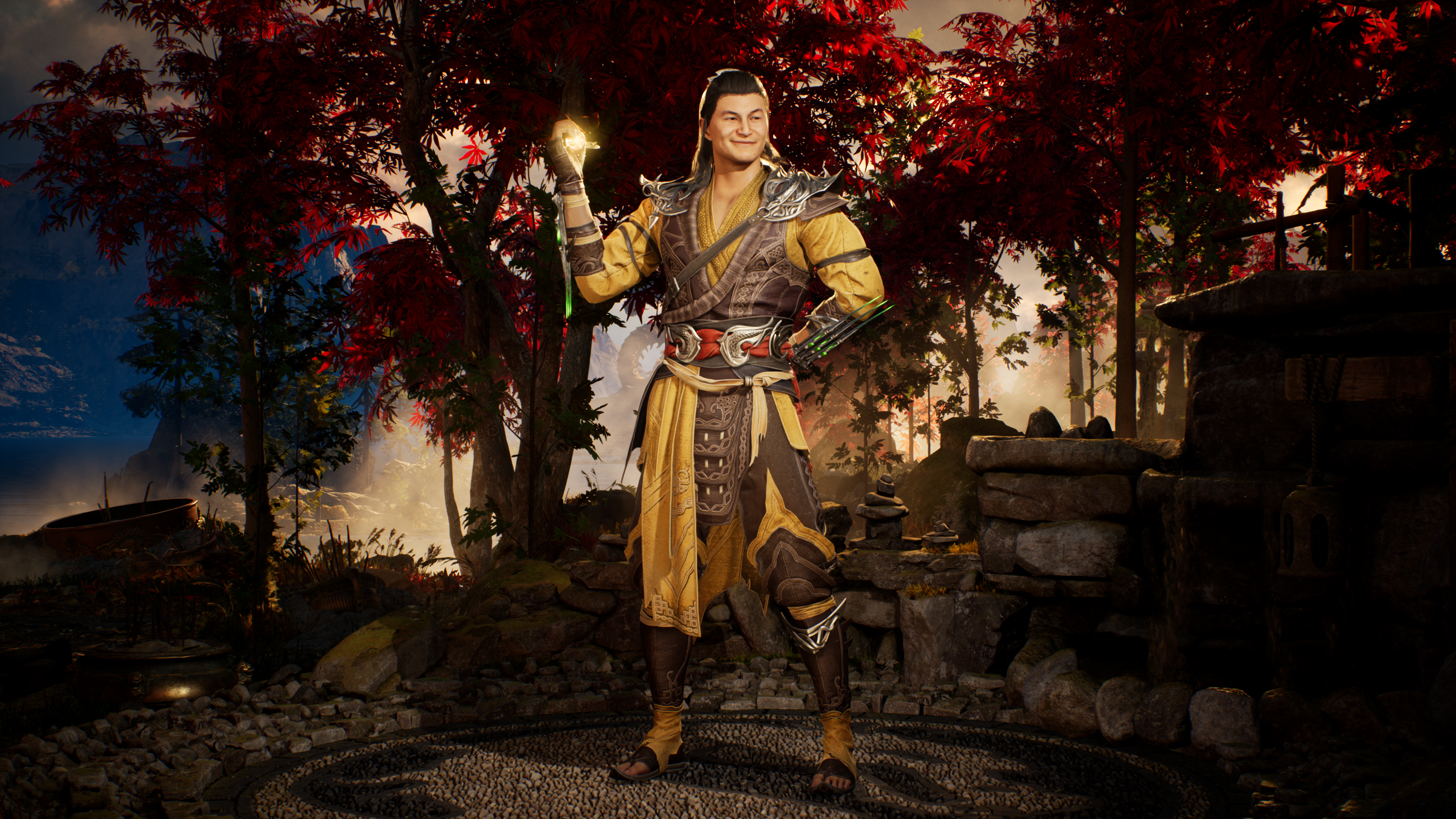 Shang Tsung is standng, photo mode in Mk1.