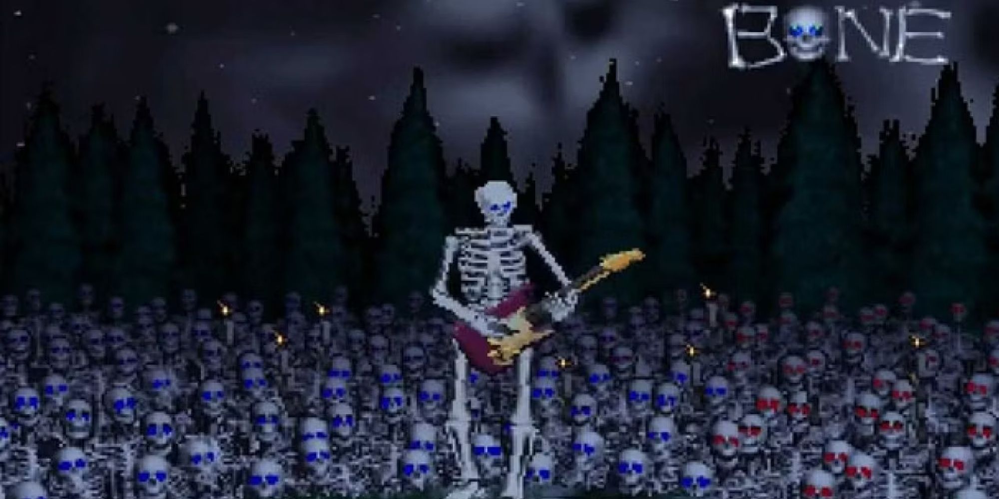 Mr Bones Performing In Front Of A Skeleton Crowd