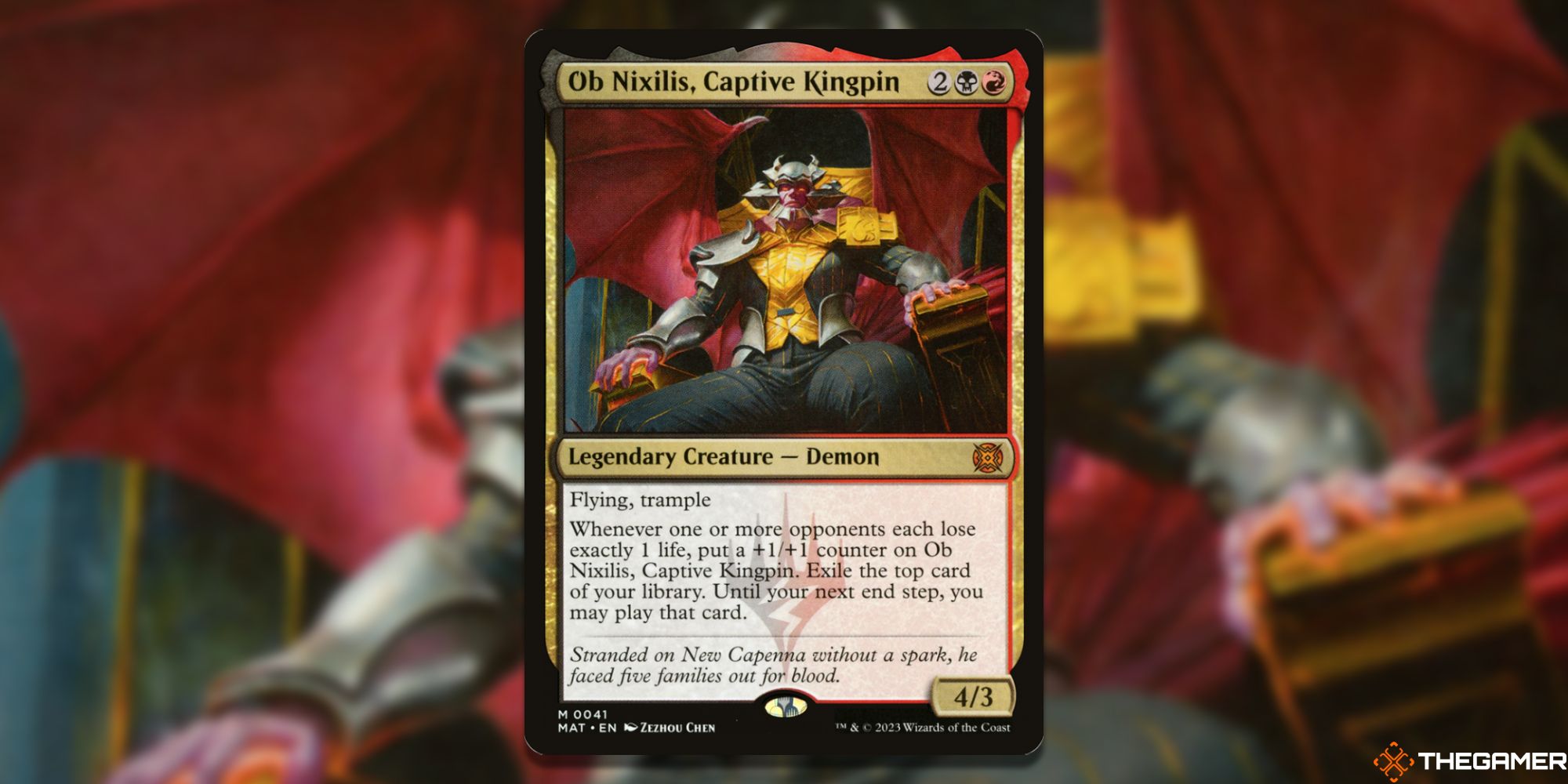 Image of the Ob Nixilis, Captive Kingpin card in Magic: The Gathering, with art by Zezhou Chen