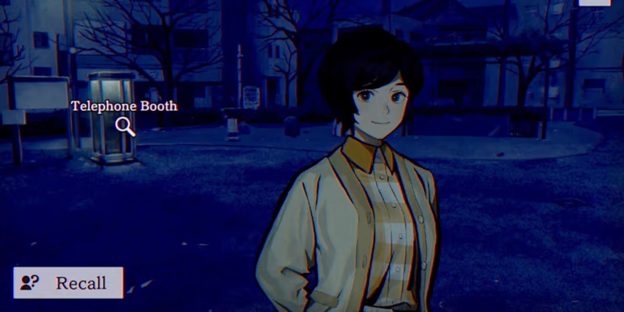 Yoko stands in a park at night