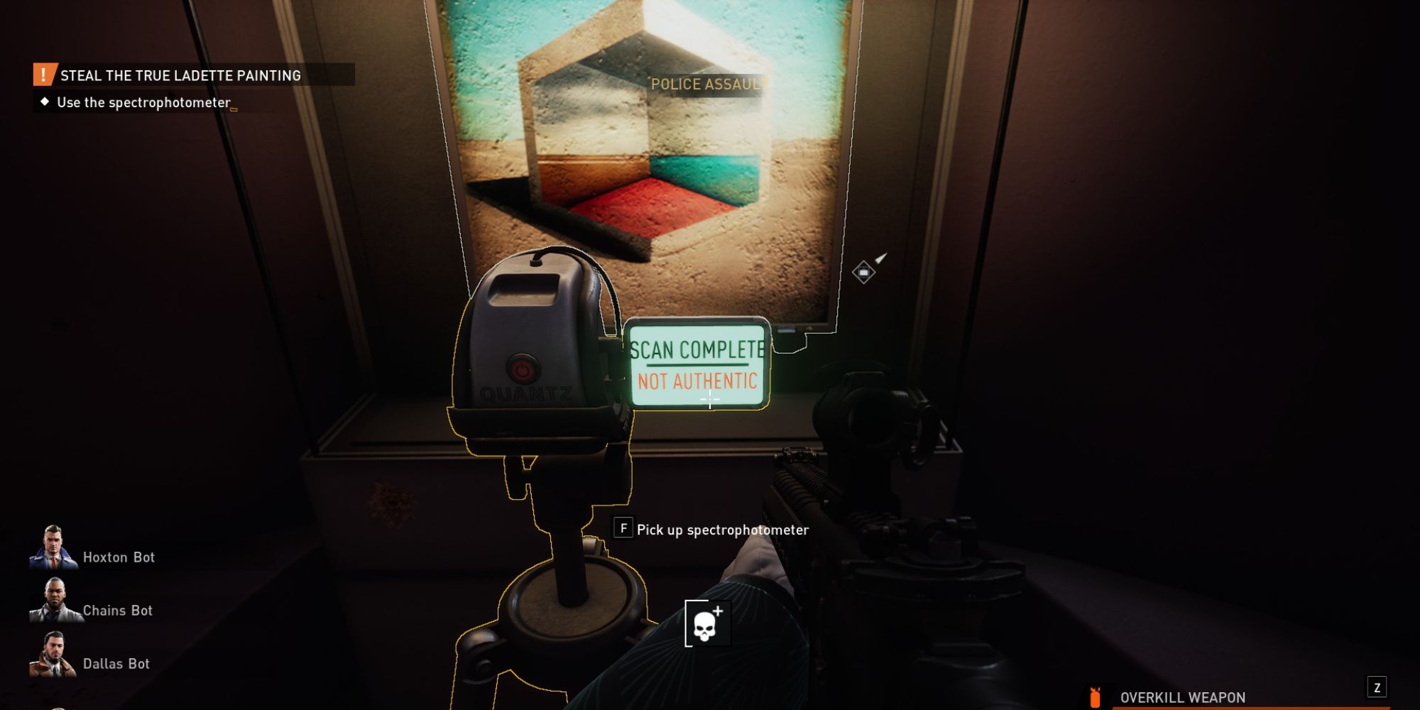 the spectrophotometer confirms that a copy of the feejee mermaid is not authentic in payday 3