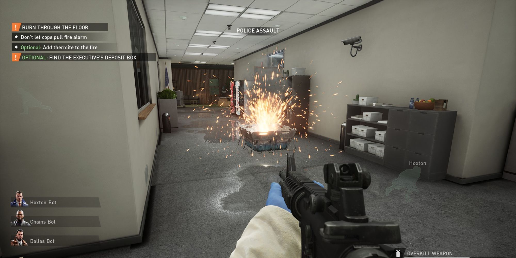 thermite burning through a floor in Payday 3