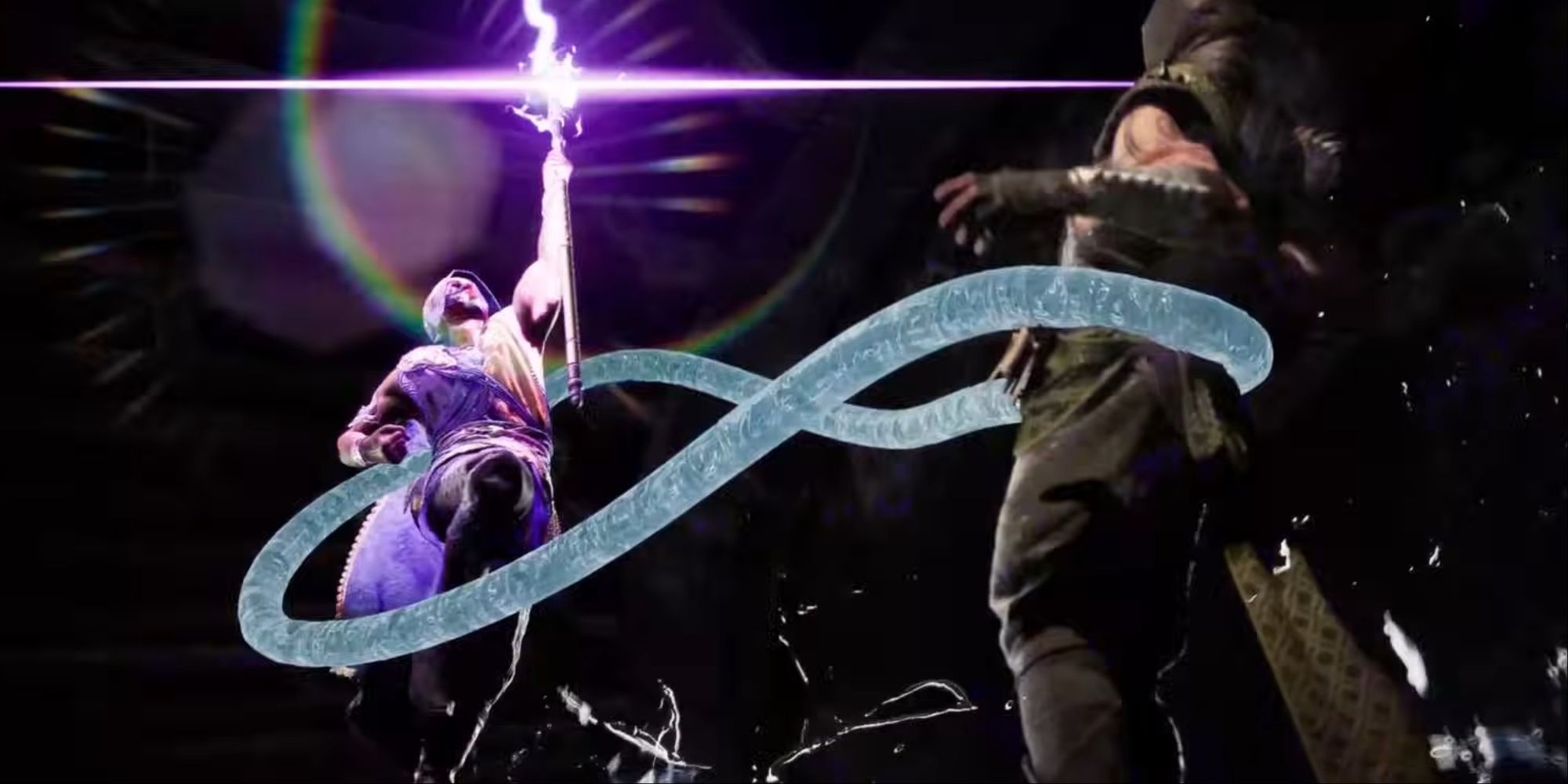Rain performing his Fatal Blow on Reptile in Mortal Kombat 1