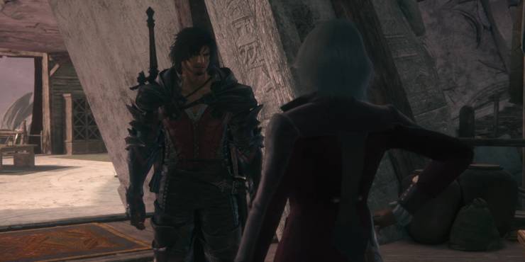 Vivian commissioning Clive to retrieve a rare tome in Final Fantasy 16