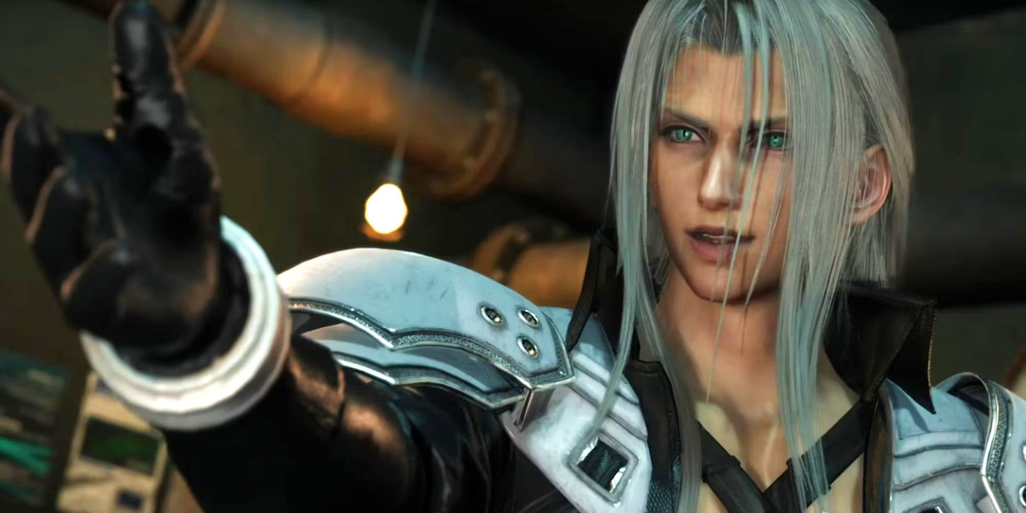 Sephiroth holding his hand out to Cloud