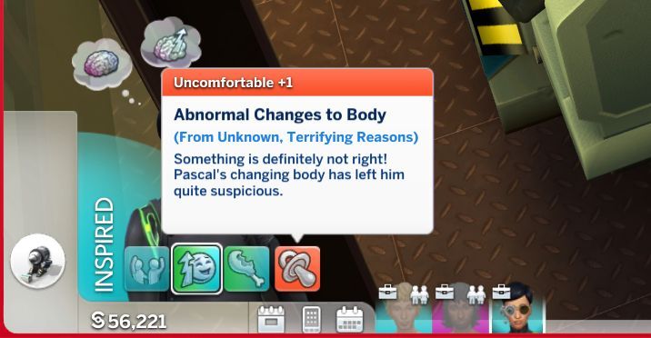 An image of the text of the third trimester alien pregnancy moodlet from Sims 4.