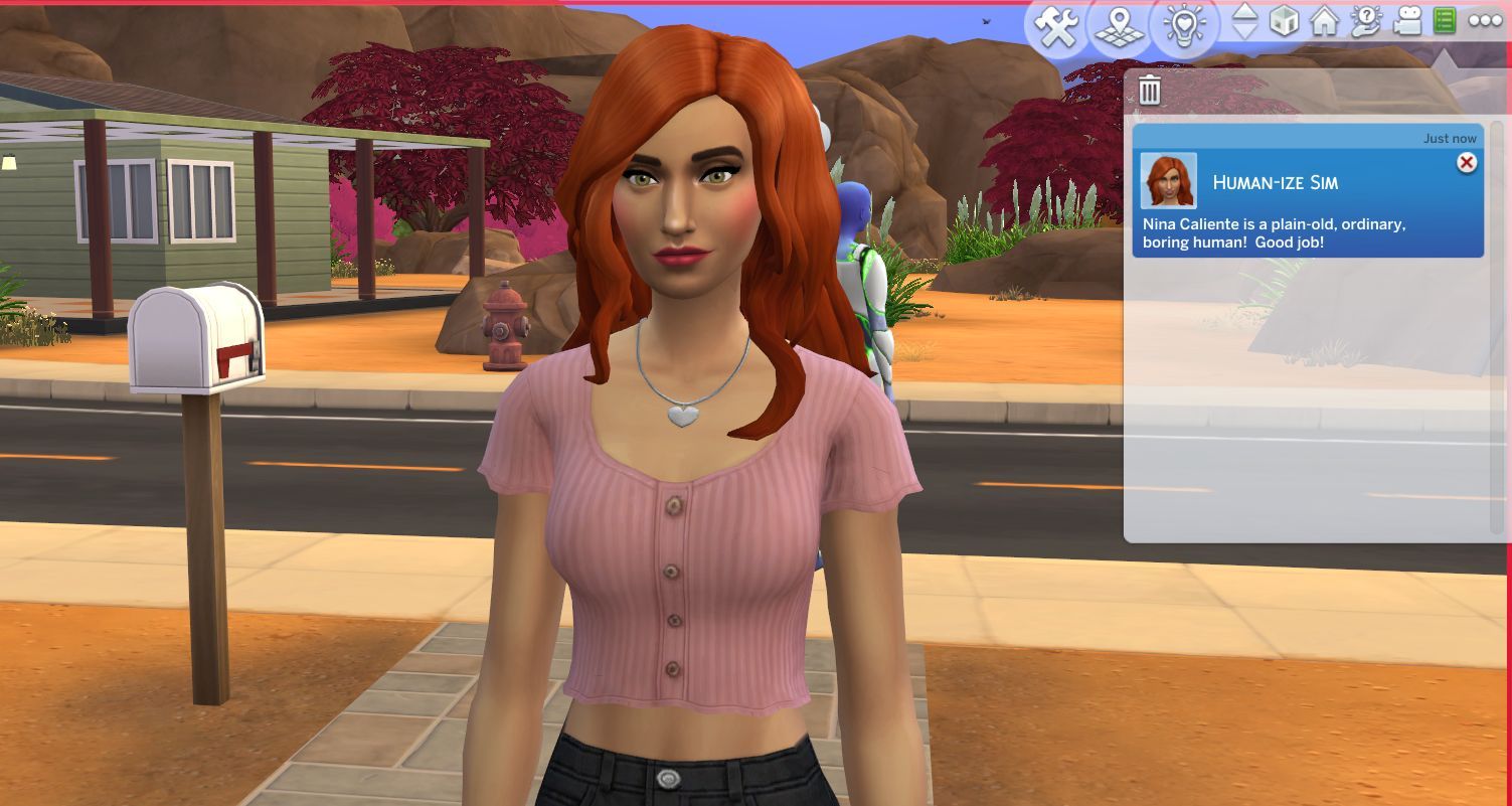 An image of Nina Caliente from Sims 4, with MCCC's 