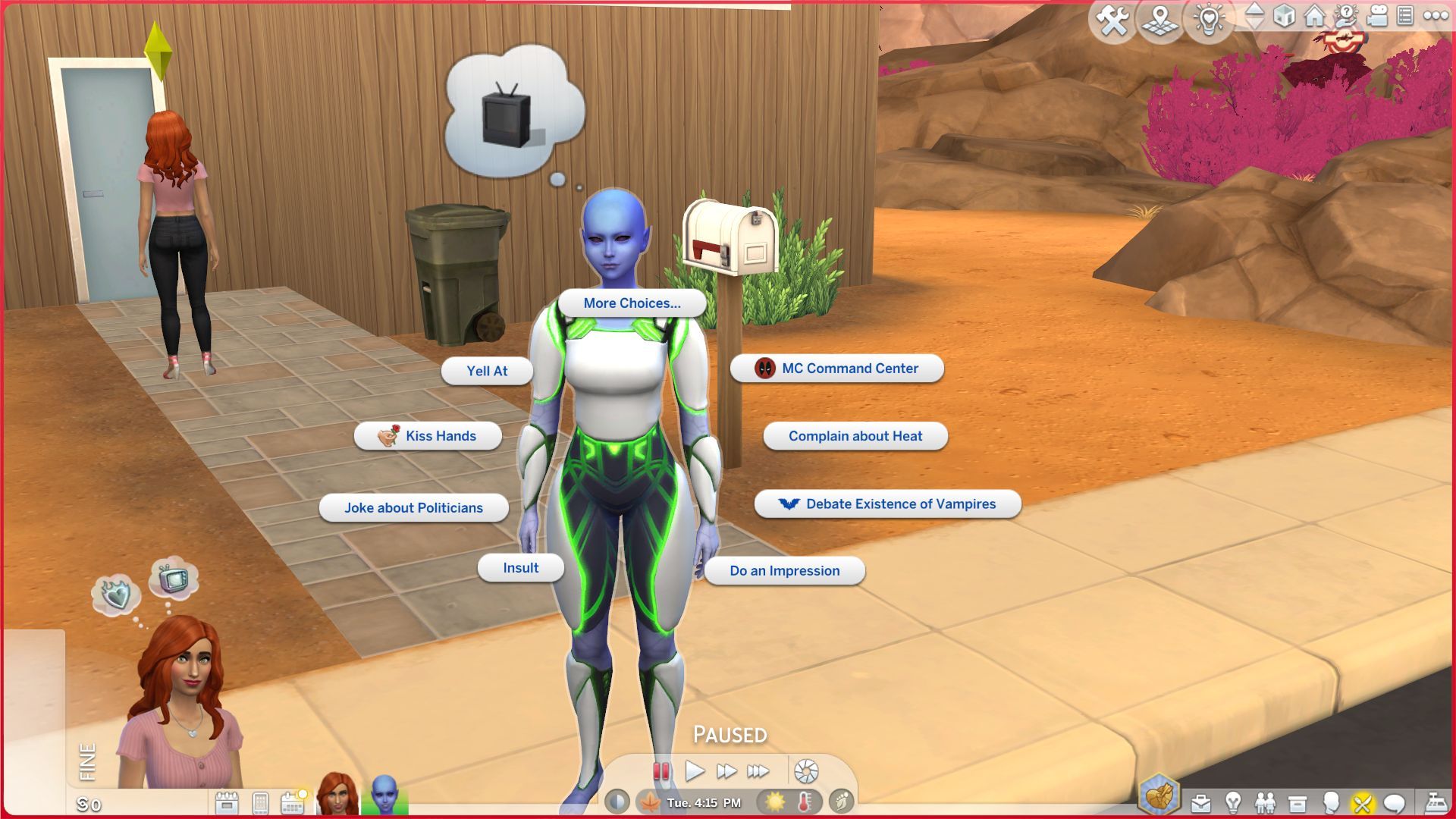 The Sims 4- MCCC menu