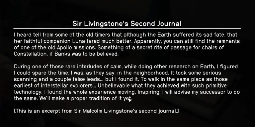 Sir Livingstone's Second Journal Starfield