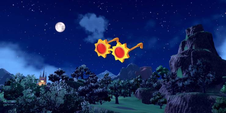 Pokemon Scarlet & Violet Choice Specs Sprite Over Nighttime Grassy Fields