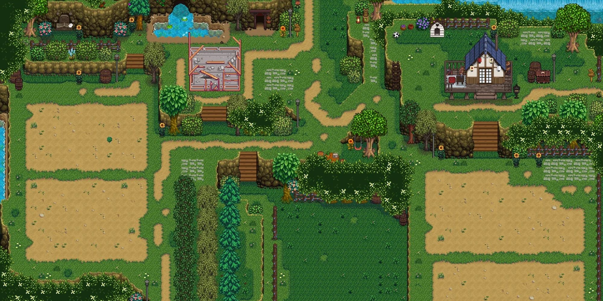 stardew valley mountain top farm layout