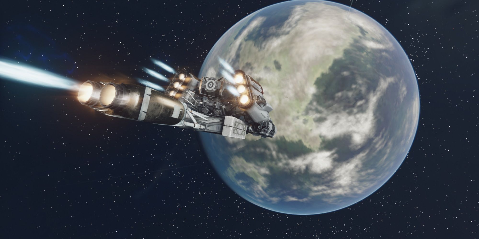 Starfield, Screenshot Of A Ship Aproaching A Planet