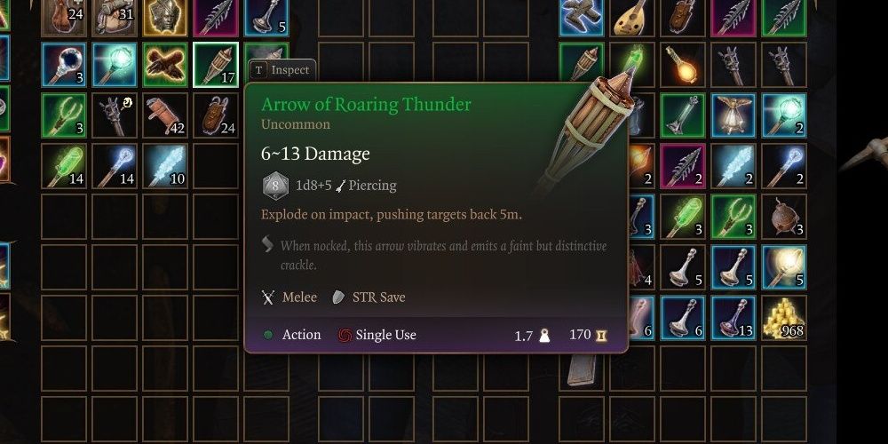 in game description of the arrow of roaring thunder in baldur's gate 3