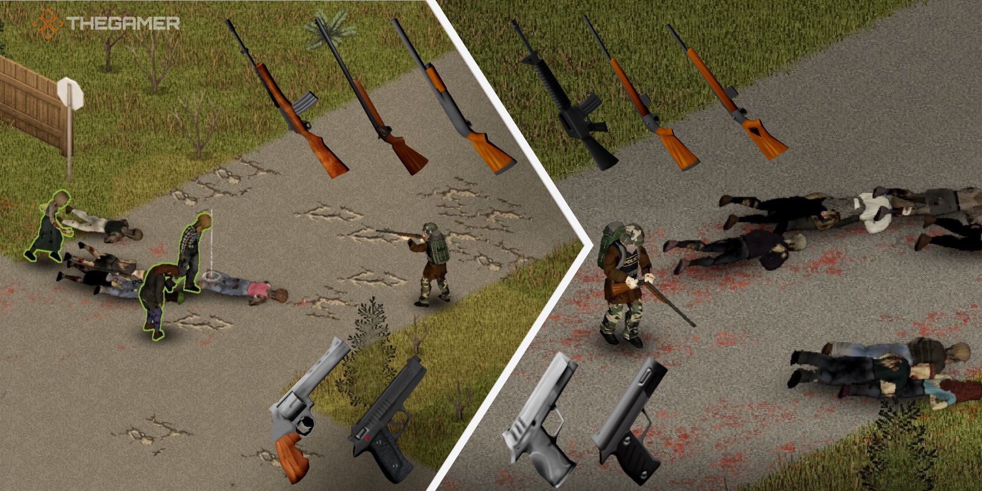 Survivors Take Out Zombies With Shotguns in Project Zomboid