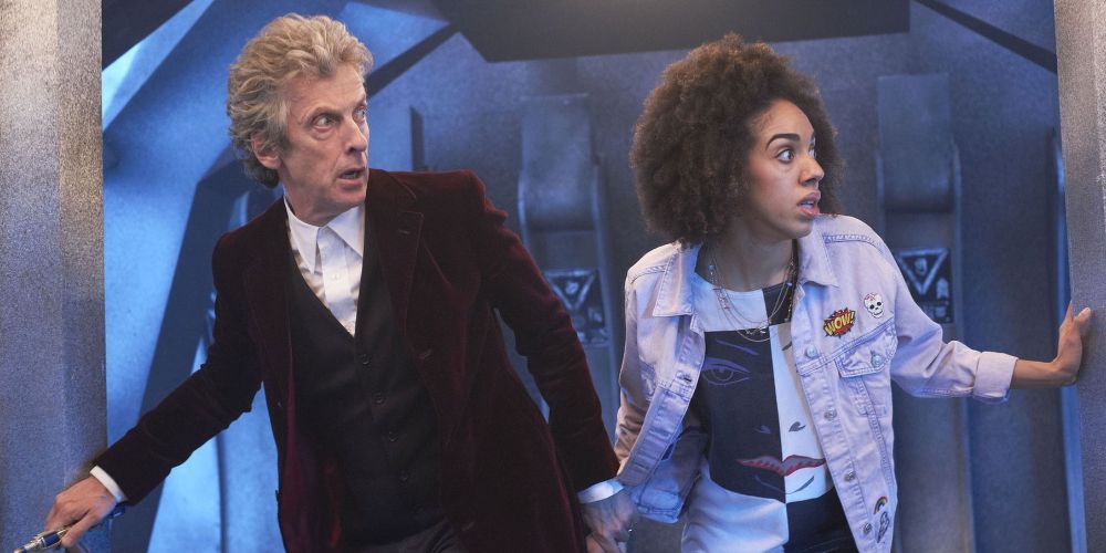The 12th Doctor with Bill Potts sneaking around