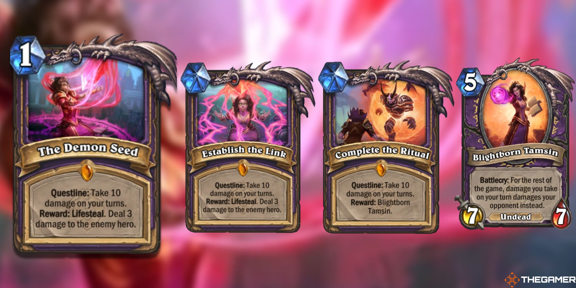 The Best Spell Cards In Hearthstone Ranked   The Demon Seed Establish The Link Complete The Ritual And Blightborn Tamsin Hearthstone Cards 