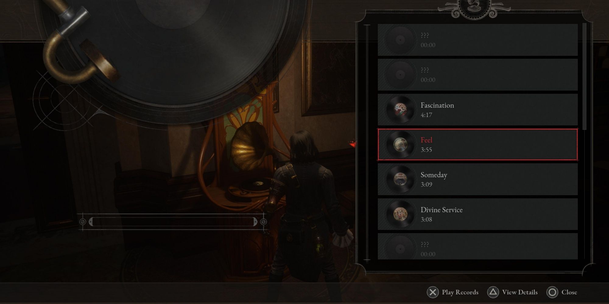 The Record player menu in Lies of P