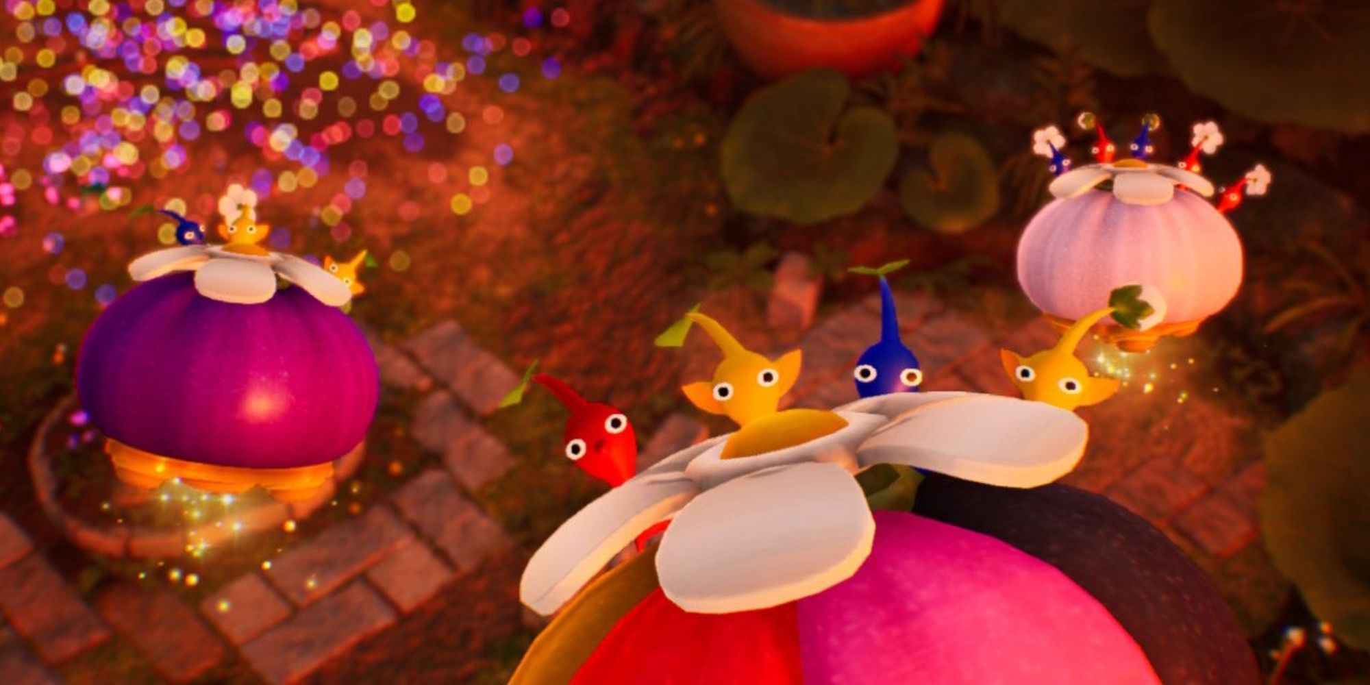 The Red, Yellow, and Blue Pikmin are riding the Onions to say goodbye in the second ending of Pikmin 4. 