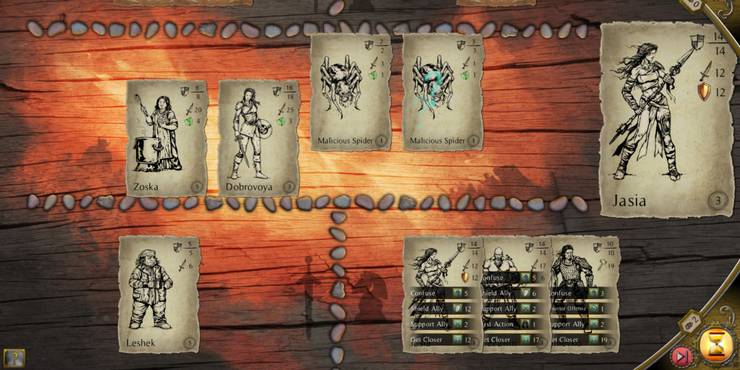 Card game in Thea showing featuring some Slavic gods