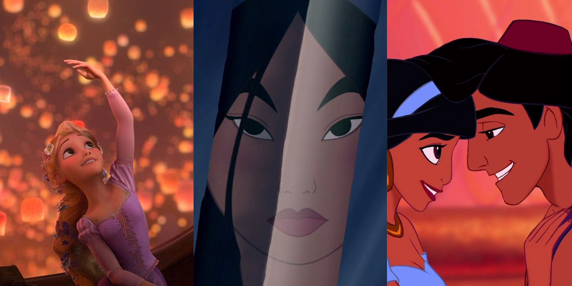 Best Disney Ballads, Ranked featuring Rapunzel, Mulan, and Jasmine and Aladdin