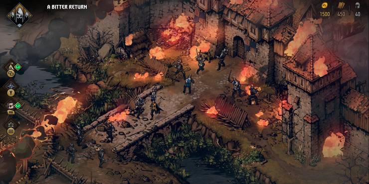 Villagers and soldiers fighting