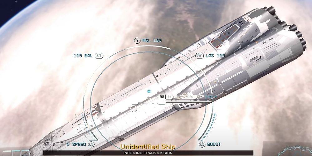 Unidentified ship in orbit Starfield