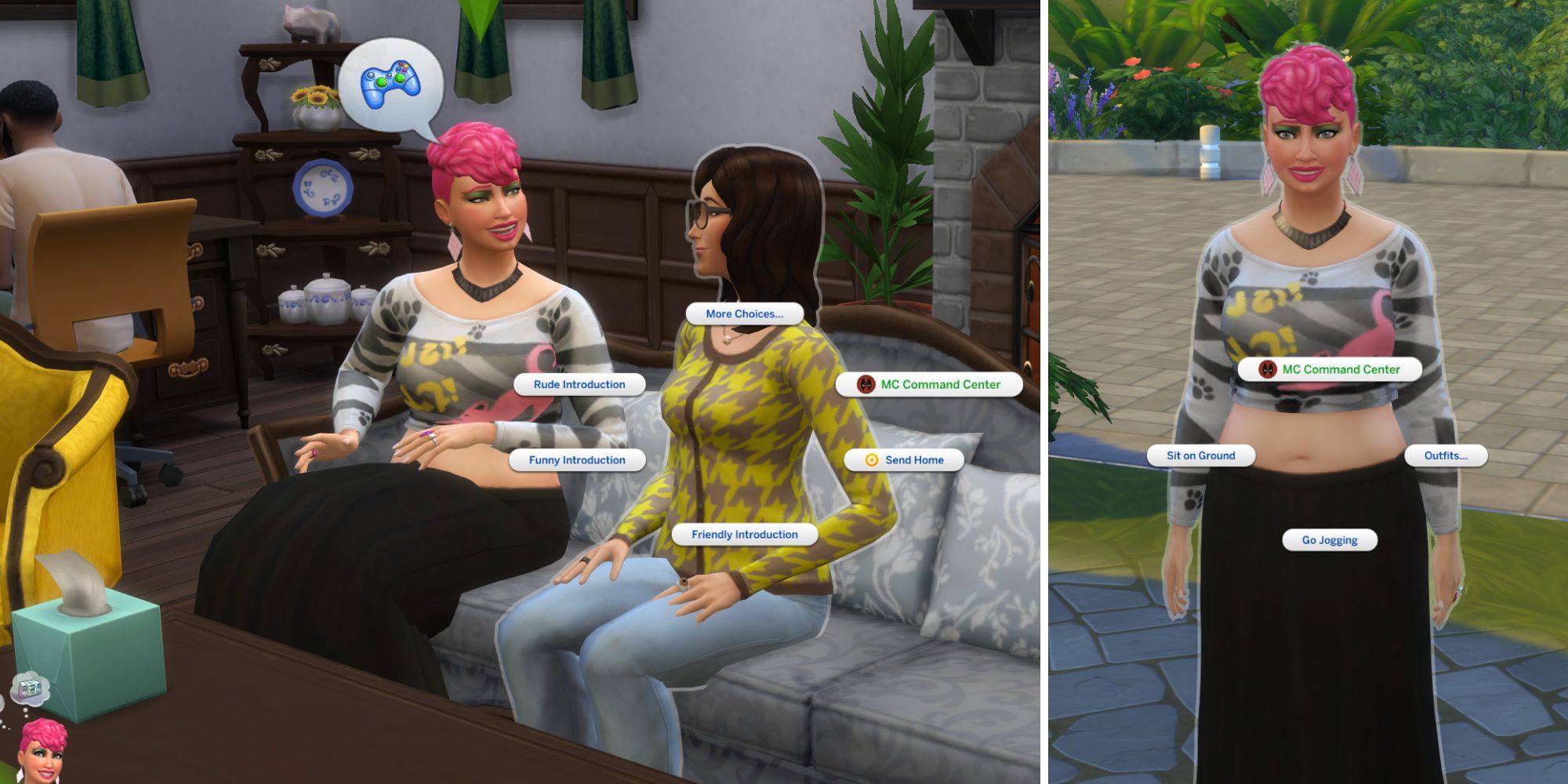 screenshots of sims 4 with MCCC