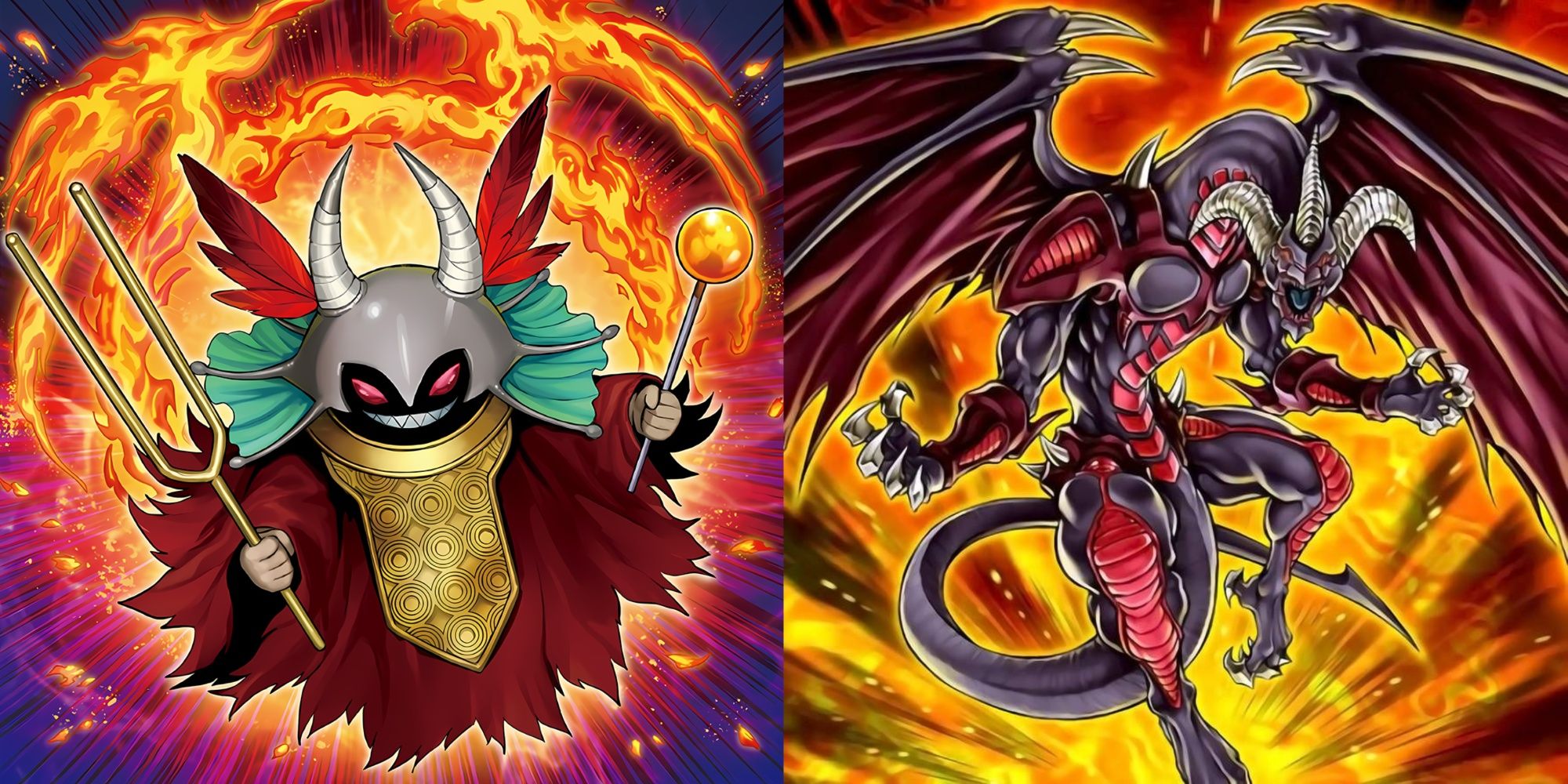 YGO Soul Resonator and Red Dragon Archfiend card artworks