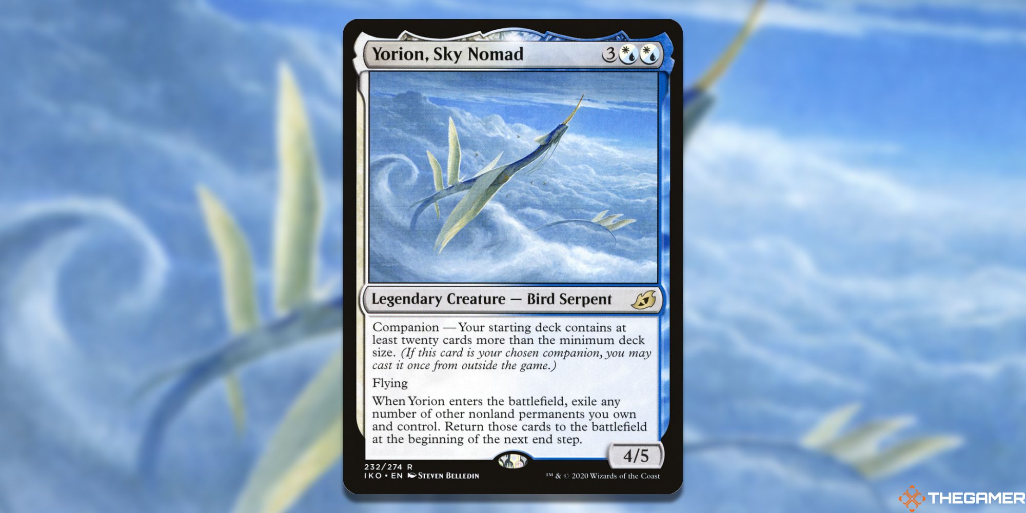 Image of the Yorion, Sky Nomad card in Magic: The Gathering, with art by Steven Belledin