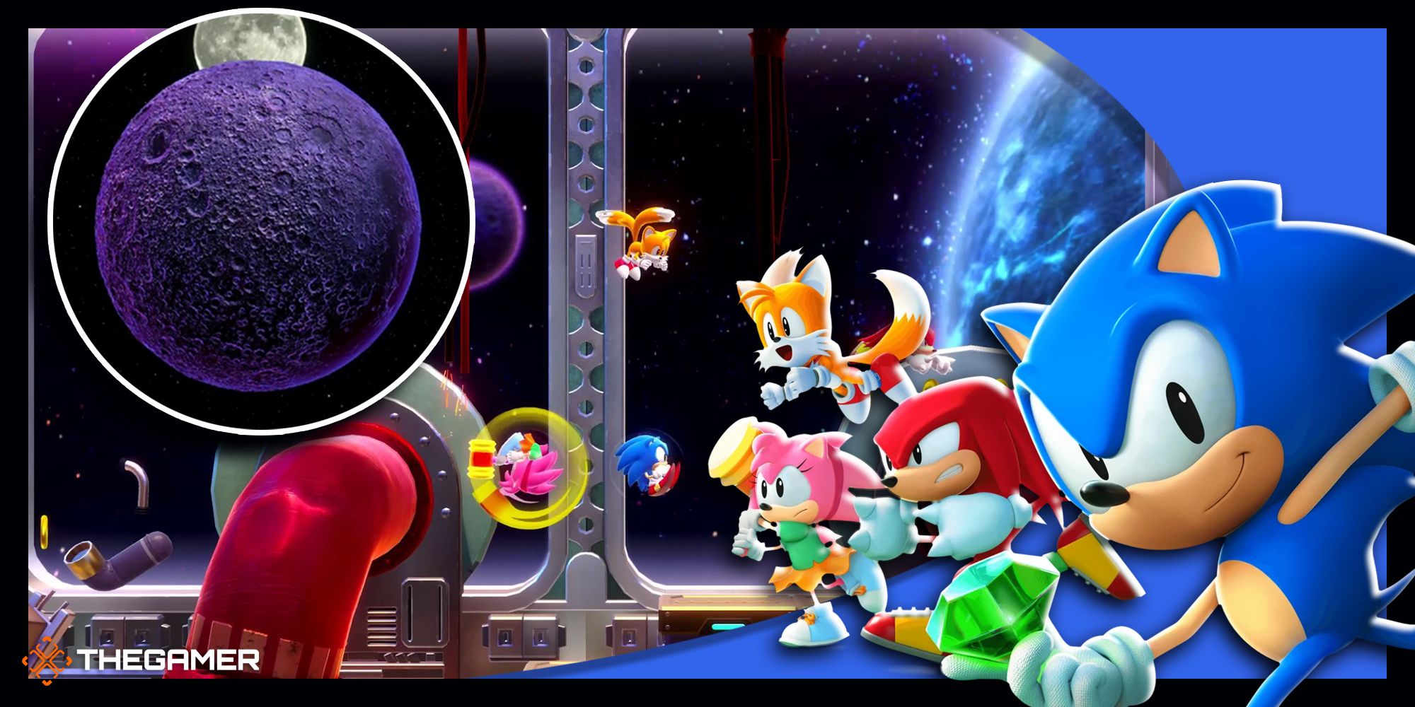Game art and screen from Sonic Superstars.
