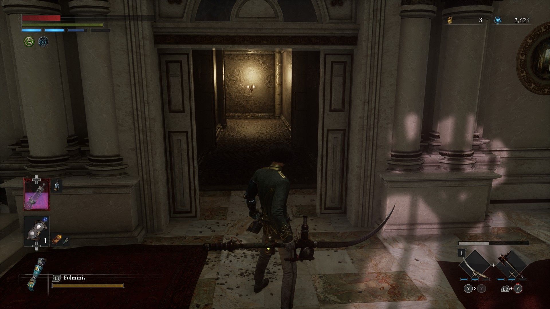 P faces dark hall that leads to Technique Amulet in the opera house in Lies of P