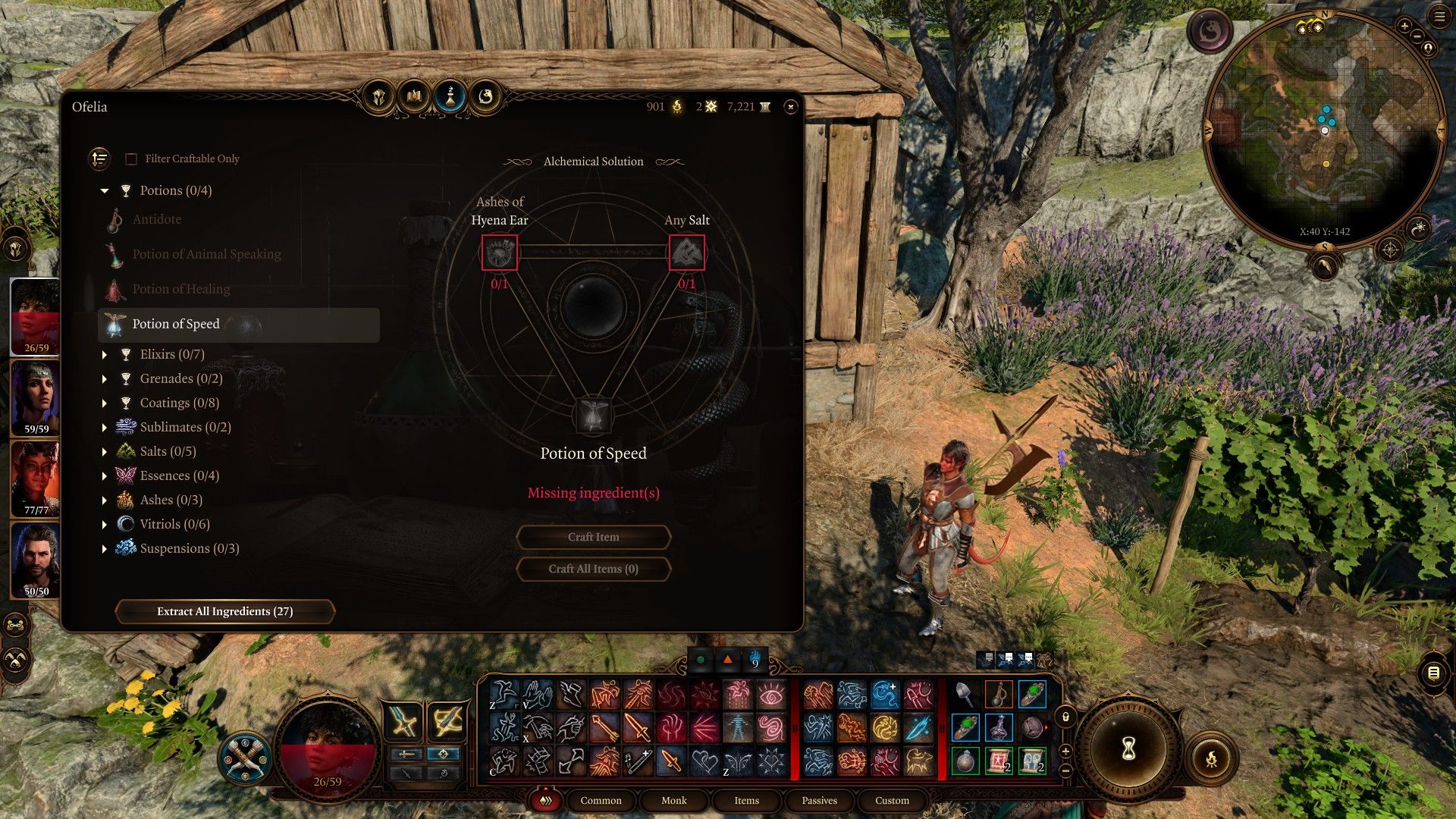 Baldur's Gate 3 Alchemy Menu Potion of Speed