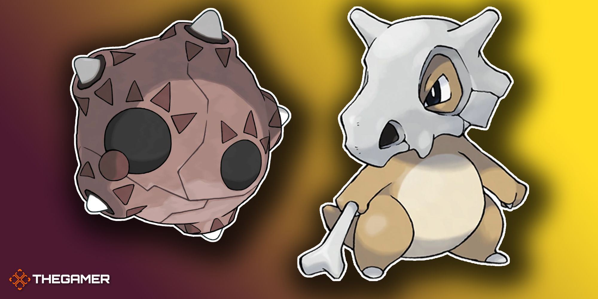 Art of the Pokemon Minior and Cubone from the anime series