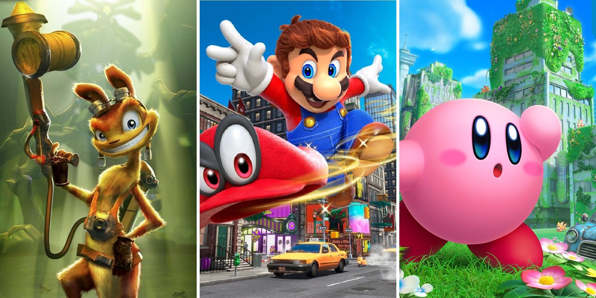 Daxter, Super Mario Odyssey, Kirby and the Forgotten Land