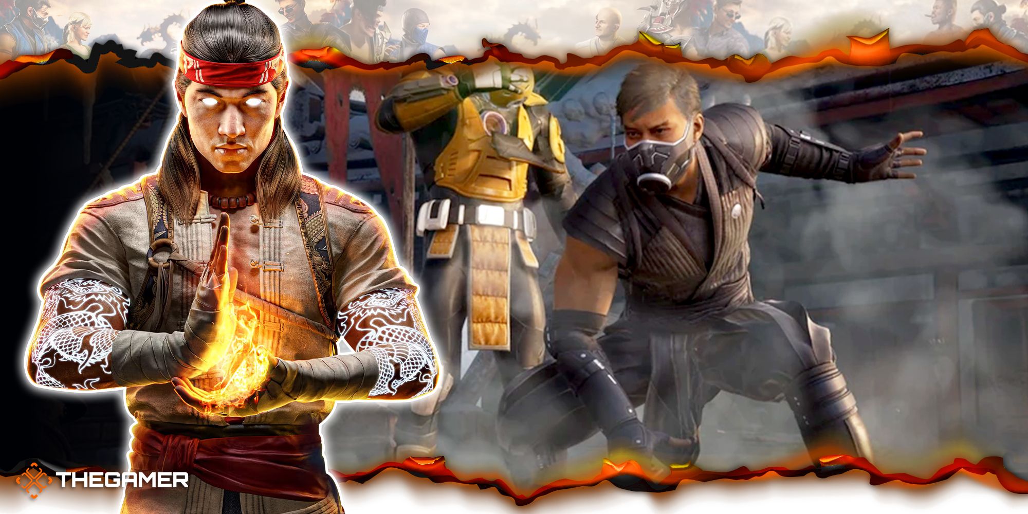Art from Mortal Kombat 1-Liu Kang and Smoke.