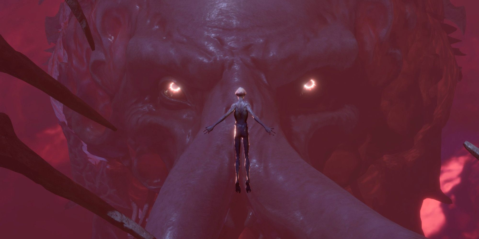 A floating Mindflayer in front of the Nethermind in Baldur's Gate 3
