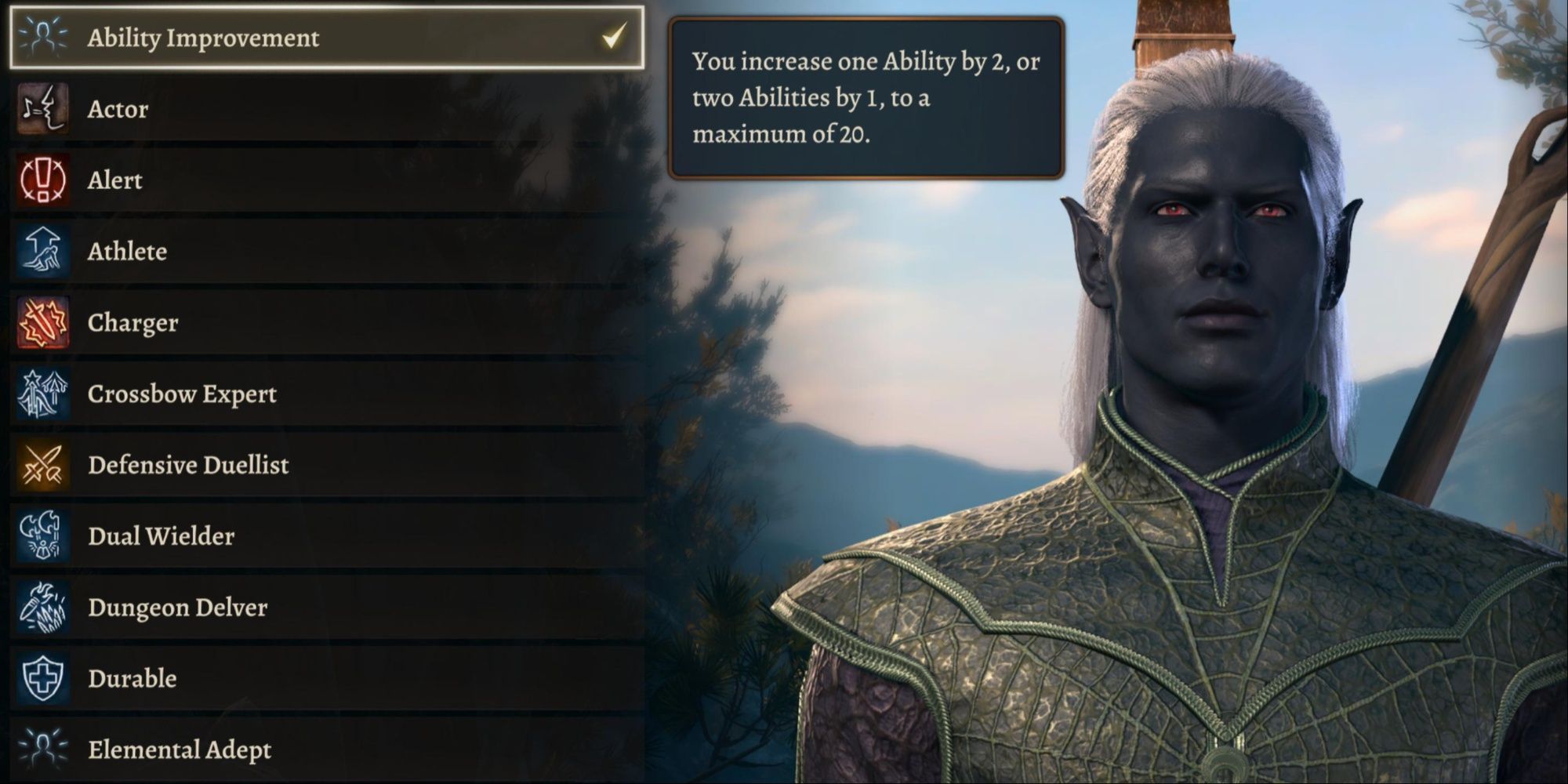 the Ability Improvement feat from Baldur's Gate 3